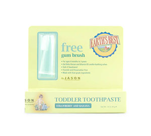 Earth&rsquo;s Best Kosher Toddler Toothpaste Strawberry Banana  Free Gum Brush Included. 1.6 oz